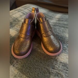 Mini Melissa glitter pink Velcro rubber boots